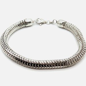 925 Sterling Silver Italy Vintage Chain Mesh  Bracelet 8 1/2  inches Like New